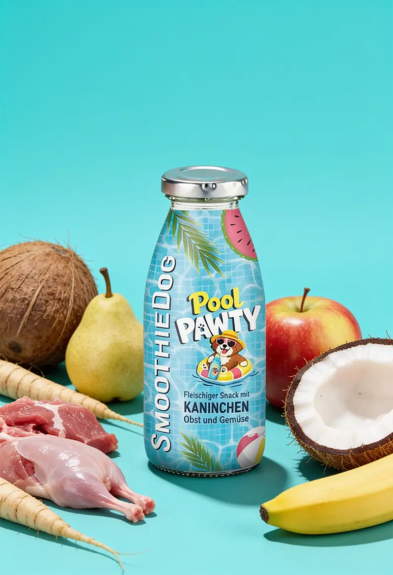 Бутилка SmoothieDog Summer-Edition Pool Pawty с заешко месо